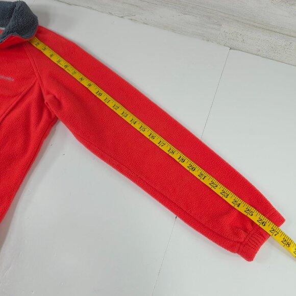 COLUMBIA Omni Heat Women’s SZ MEDIUM Thermal Fleece Full Zip Up Jacket Coral Red - Picture 16 of 16